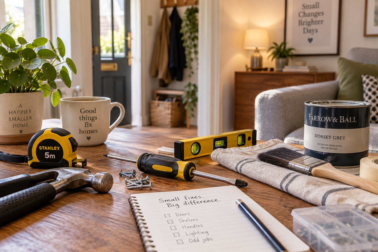 Simple DIY tools for improving a small UK home