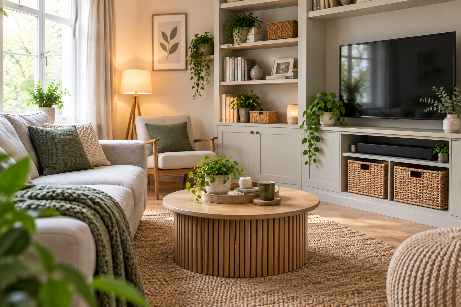 Small living room with practical space-saving storage ideas